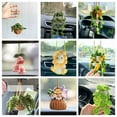thumbnail image 2 of LICHENGTAI Cute Car Crochet Hanging Plant Knitted Plant Car Mirror Hanger Car Interior Rear View Mirror Hanging Accessories Decoration Ornament Type 4, 2 of 10