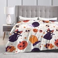 thumbnail image 5 of XMXY Fleece Throw Blanket for Couch, Spooky Halloween Scary Cat Lightweight Plush Fuzzy Cozy Soft Bed Blankets and Throws for Sofa, 80"x60" inches, 5 of 8