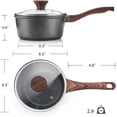 thumbnail image 6 of Nonstick Saucepan Set with Lid, Swiss Granite Coating Induction Compatible Pot, PFOA-Free, 1.5 and 2.5 Quart, 6 of 6