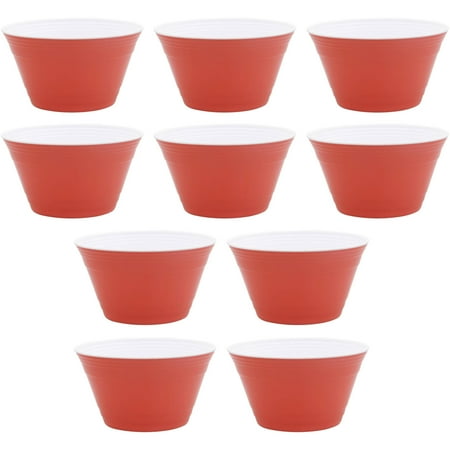 - Small Plastic Party Bowls 10-Pack, Melon