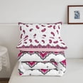 thumbnail image 5 of Homewish Vintage Pink Paisley Full Size Comforter Sets,Bohemian Exotic Style Bedding Comforter Set,Pink Reversible,3-Piece,1 Comforter and 2 Pillowcases, 5 of 7