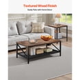 thumbnail image 3 of KFFKFF 3 Pieces Living Room Table Sets, 41.3 in Industrial Coffee Table with 2 Square End Side Tables, Easy Assembly Coffee and End Tables Sets with Metal Legs, 3 of 9
