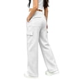 thumbnail image 5 of Glisme Little Girls Outdoor Athletic Pants Straight Leg With Pockets And Drawstring Autumn Casual Girls Baggy Trousers, 5 of 6