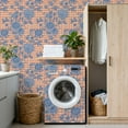 thumbnail image 4 of Cottagecore Peel and Stick Wallpaper 17.7in x 9.8ft Vintage Blue Floral Peach Gingham Contact Paper Vinyl Waterproof Self Adhesive Wall Paper for Bedroom Shelf Cabinet Renter Friendly, 4 of 8