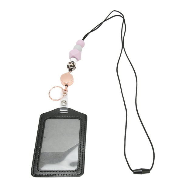 Lanyard De Maestra Retráctil, Lindo Titular De Insignias Con Cuentas De Silicona, Tarjetas De Insignias De Identificación Separatoria Y Titular De Llaves Con Carrete Y Llavero,