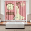 thumbnail image 2 of Bridal Shower Kitchen Curtains, Wedding Dress with Flowers and Vanity Swirl Backdrop Celebration, Two Panels Drapes with Rod Pocket Room Decor, 55" X 45", Coral Brown and White, by Ambesonne, 2 of 3
