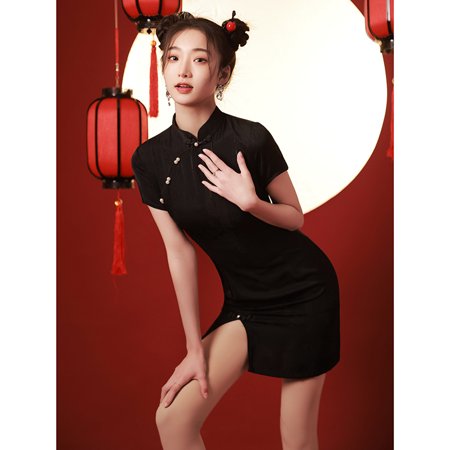 Black Fashion Retro Style Ladies Cheongsam Short Dress 1 Piece Hongchunproduced Walmart Canada Black Fashion Retro Style Ladies Cheongsam Short Dress 1 Piece Hongchunproduced Walmart Canada
