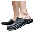 thumbnail image 4 of Zpanxa Mens Slippers's Comfortable Soft-soled Non-slip Outdoor and Indoor Dual-use Slippers Flip Flops for Men Black 41, 4 of 5