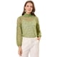 thumbnail image 1 of Blusas de manga larga de encaje para mujer Blusas florales elegantes con cuello con volantes Verde Claro2 S, 1 of 5