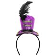 thumbnail image 3 of Doomiva Adults Kids Soldier Mini Top Hat with Feather Decorated Headband Carnival Outfit Accessories Purple One Size, 3 of 7