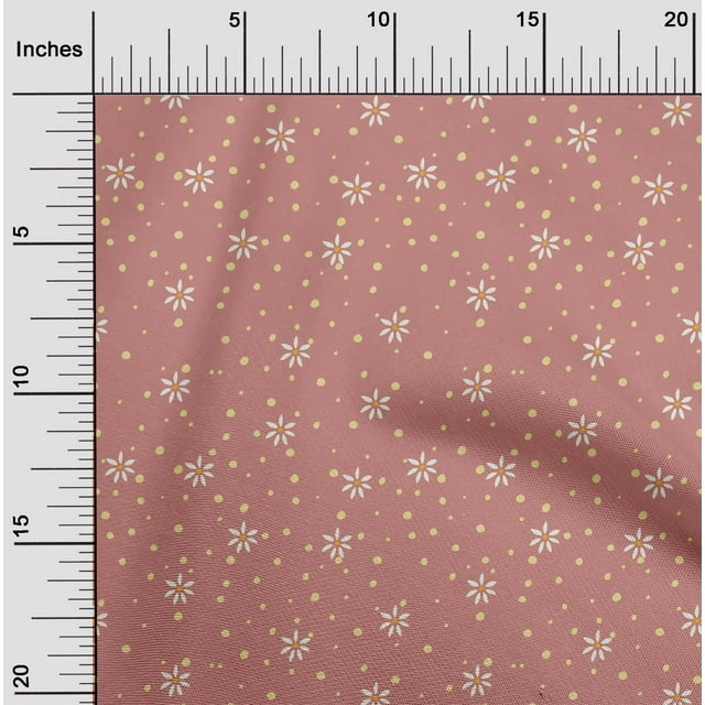 oneOone Silk Tabby Fabric Dot & Flower Floral Fabric Prints by Yard 42 Inch Wide