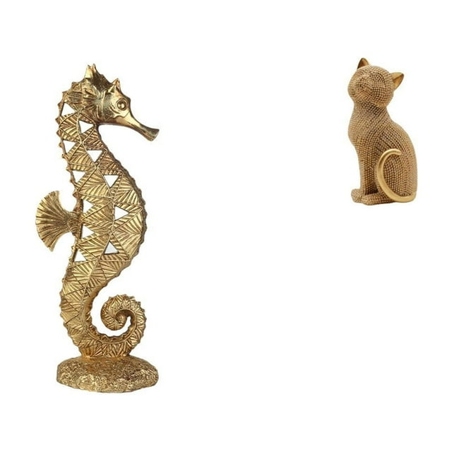 Estatua de resina,Estatua de resina para decoración del hogar,manualidades,oro,Escultura de oro,figura de resina,regalos decorativos.,Figura de escritorio,Estatua de gato,linda