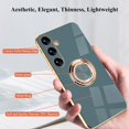 thumbnail image 4 of Compatible with Samsung Galaxy A15 5g Case with Ring Holder Pink, Aesthetic Phone Case Samsung A15 5g Case Silicone Soft TPU Slim Cover Shockproof Luxury with Kickstand (Gray), 4 of 14