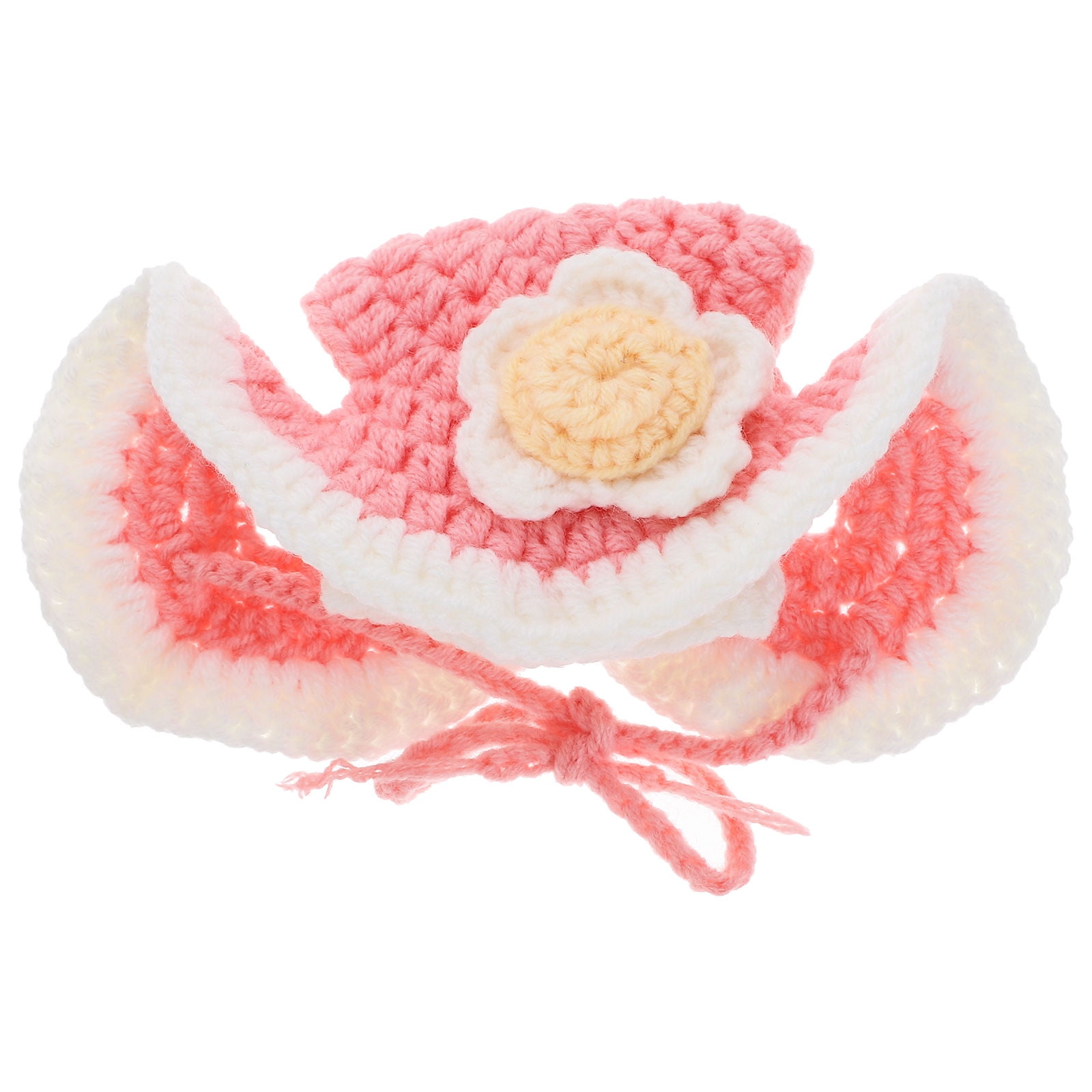 FOMIYES S Size Eggshell Floral Knitted Cat Hat Party Costume Accessory