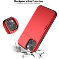thumbnail image 5 of KOMI pour iPhone 13 Mini Étui avec Porte-Cartes [Ranger 5 Cartes] Étui Portefeuille Antichoc à Double Couche Robuste avec Fente pour Carte Cachée Grand Étui de Rangement pour iPhone 13 Mini (Rouge), 5 of 5