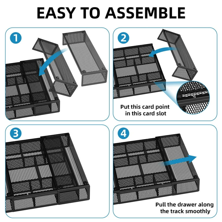 Expandable Desk Drawer Organizer with 10 Adjustable Compartments photo 3