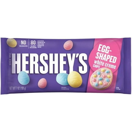 E HERSHEY'S EGG SHAPED PREMIUM WHITE CREME BAKING CHIPS