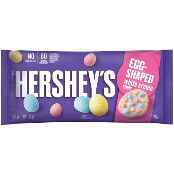 E HERSHEY'S EGG SHAPED PREMIUM WHITE CREME BAKING CHIPS