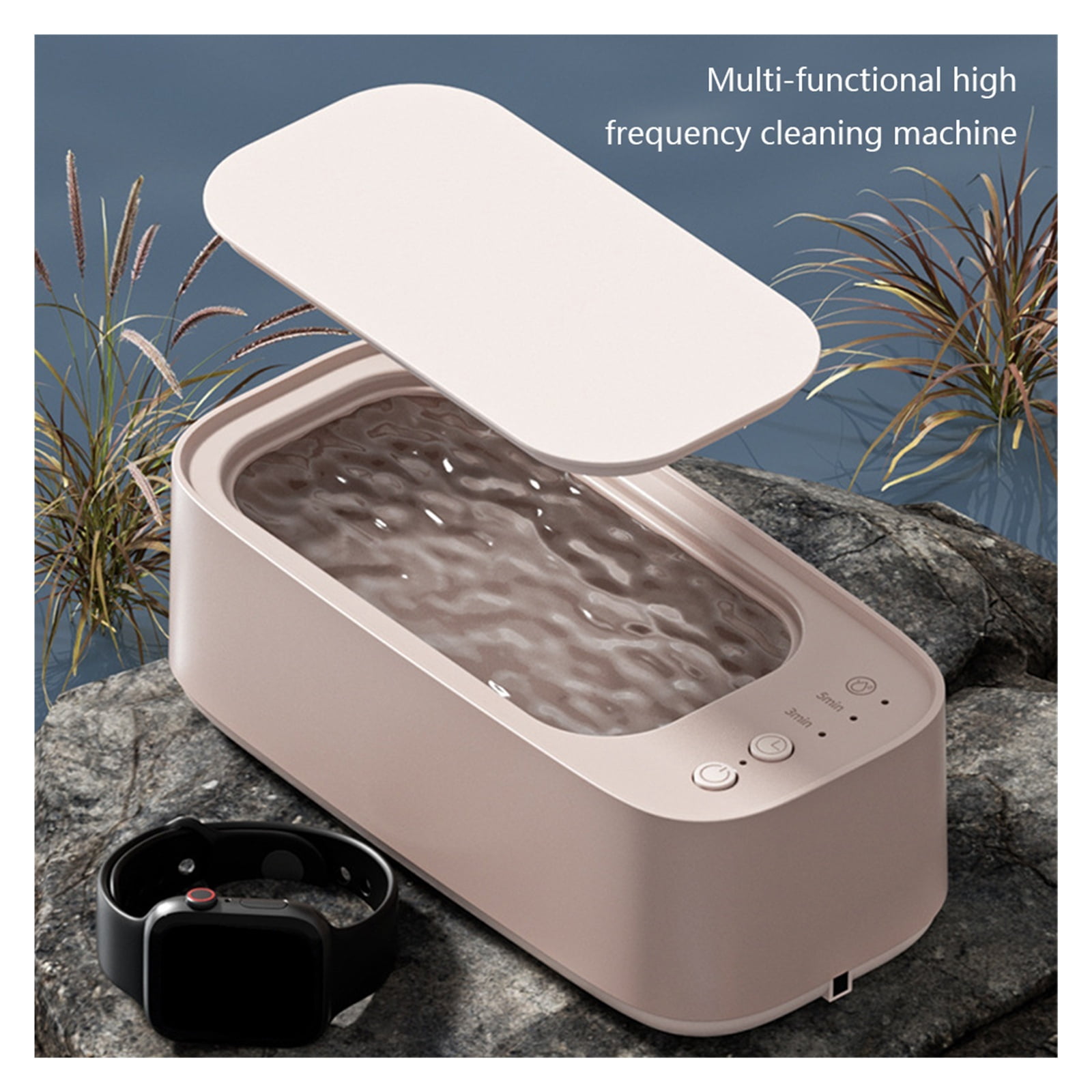 White Ultrasonic High-Frequency Vibration Cleaners Timing Cleaning Machine with 500ML Sink