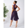 thumbnail image 6 of iiniim Lyrical Dance for Women Sequin Crop Top Mesh Tulle Leotard Skirt Modern Contemporary Dancewear Purple M, 6 of 7