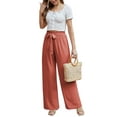 thumbnail image 7 of Anygrew Women Casual Wide Leg Pants High Waisted Business Work Casual Pants Loose Flowy Beach Palazzo Pants, 7 of 7