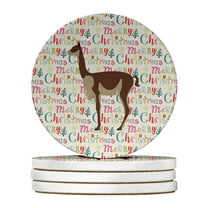 Carolines Treasures WDK2762RCS4 4 x 4 in. Unisex Vicugna or Vicuna Christmas Large Sandstone Coasters - Pack of 4
