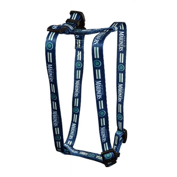 Seattle Baseball Mariners Extra Small XS 5/8 Inch Wide Adjustable Dog Harness 8" - 14"