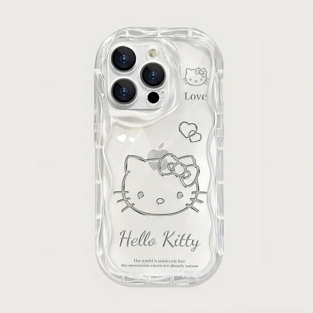 Sanrio Hello Kitty Chain Transparent Cases For iPhone 15 14 13 12 11 Pro Max Mini Plus XR XS protection Liquid Silica Gel Cover
