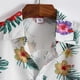 thumbnail image 5 of Camisas Hombre Manga Larga Camisa de verano hawaiana de playa de con botón de puño corto de color con estampado de solapa suelta para hombre informal (White, S), 5 of 7