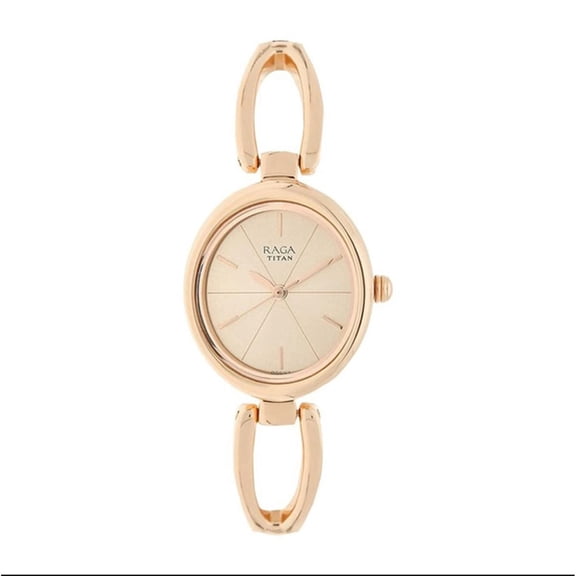 Titan Raga Viva Rose Gold Dial Women Analog Watch With Metal Strap-Ns2579Wm01