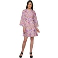 thumbnail image 2 of Moomaya Short Robe For Women Plus Size Printed Cotton Robe Lightweight Nightwear, 2 of 5
