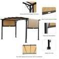 thumbnail image 5 of 12' x 9' Outdoor Patio Retractable Canopy Steel Pergola with Adjustable Shade,Beige, 5 of 8