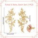 thumbnail image 2 of 4 apliques de encaje bordado con hojas doradas y flores, parches de poliéster decorativos para vestidos, adornos de costura., 2 of 8