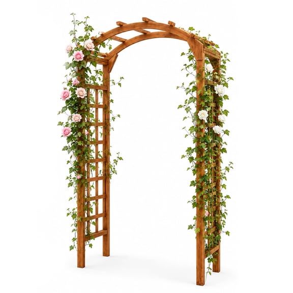 Sciengarden Solid Fir Wooden Arbor Arch Premium Outdoor Trellis，83.37”H, For Climbing Plants, Wedding & Party Decoration