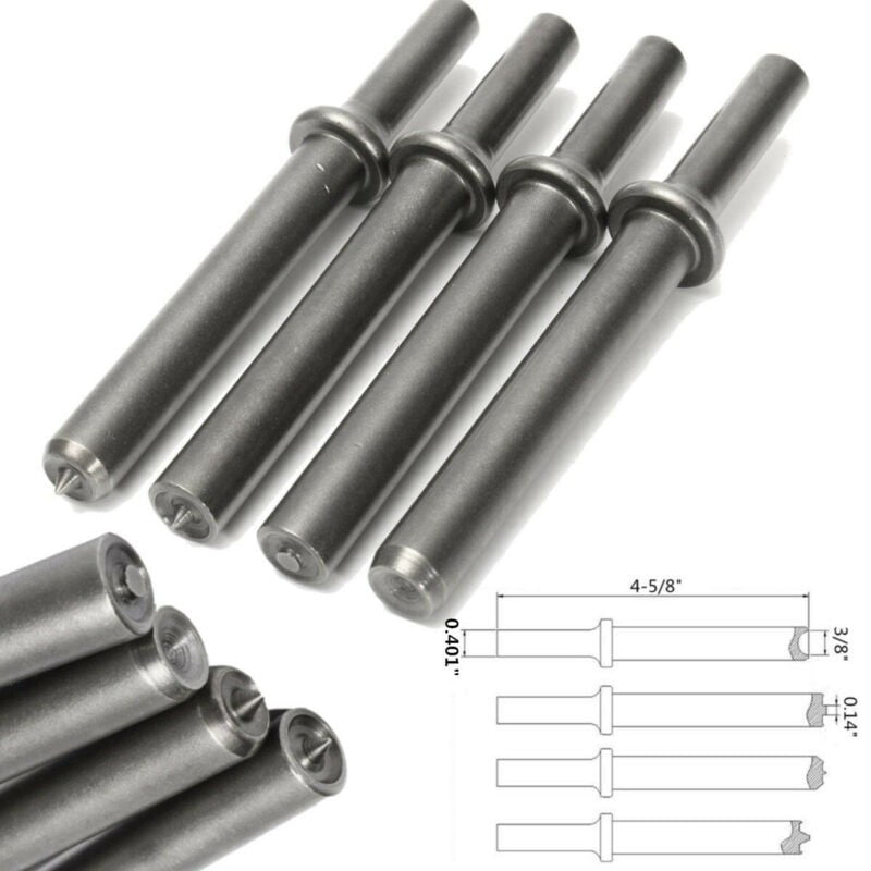 Air Hammer Anvils Coupe Bit Solid And Semi-Tubular Rivets Metalworking-Tool 4PCS 