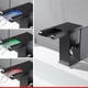 thumbnail image 3 of Grifo de cascada LED CHAO para lavabo negro diseño moderno grifo monomando de latón dorado agua fría y caliente 3 colores, 3 of 3