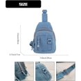 thumbnail image 5 of Sunyuer Women Vintage Denim Sling Bag, Lightweight Casual Crossbody Chest Bag, Multi Pocket Denim Fanny Pack Adjustable Strap Daypack for Travel Walking Commute, 5 of 7
