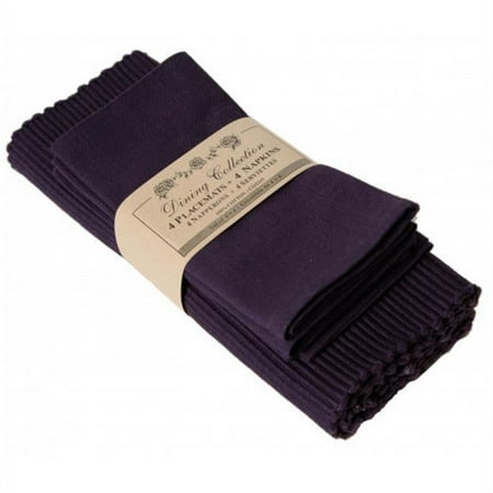 

Mr. MJs Trading AG-05325 4 Placemats Plus 4 Napkins Set Purple Dark