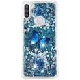 thumbnail image 3 of Compatible with Samsung Galaxy A11 Case Liquid Glitter Cute Stylish Slim TPU Silicone Quicksand Sparkle Shockproof Protective case for Women Girls Case for Samsung Galaxy A11 Blue Butterfly YB, 3 of 7