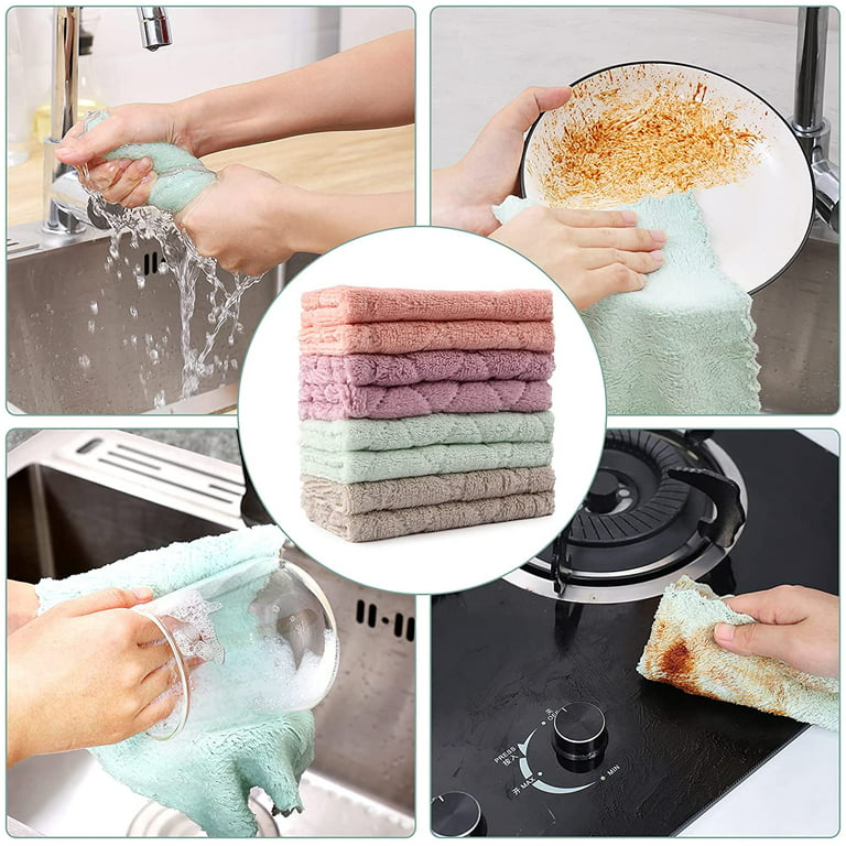 10Pack Cleaning Cloths, Washcloths Super Absorbent Kitchen Towels
