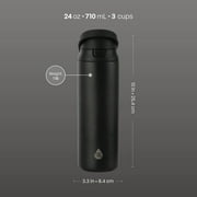 TAL 24oz Stainless Steel 2-in-1 Straw and Chug Water Bottle with Push Lid, Black