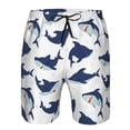 thumbnail image 3 of Balery Cute Shark Traje de Baño Estilo Hawaiano para Hombre, Shorts de Secado Rápido con Bolsillos-X-Large, 3 of 6