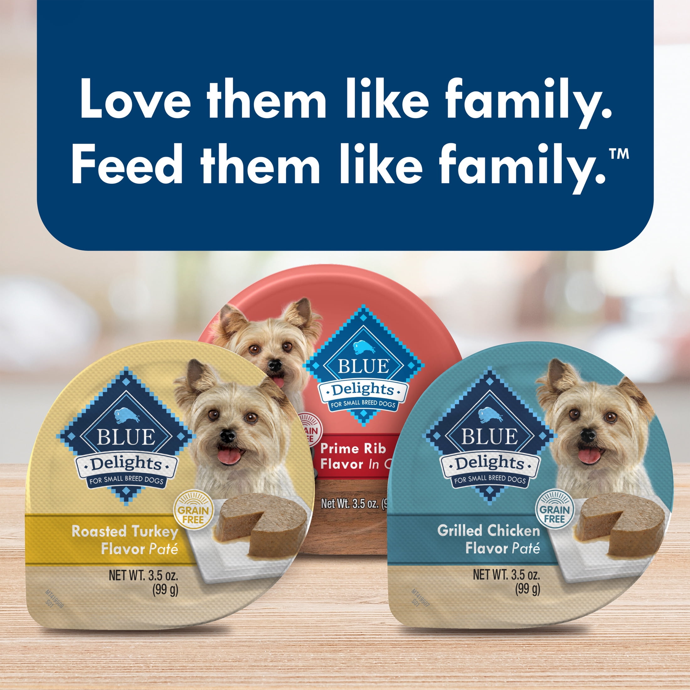 Blue Buffalo Delights Small Breed Natural Wet Dog Food Variety Pack, 3.5-oz. Cups, 12 Count
