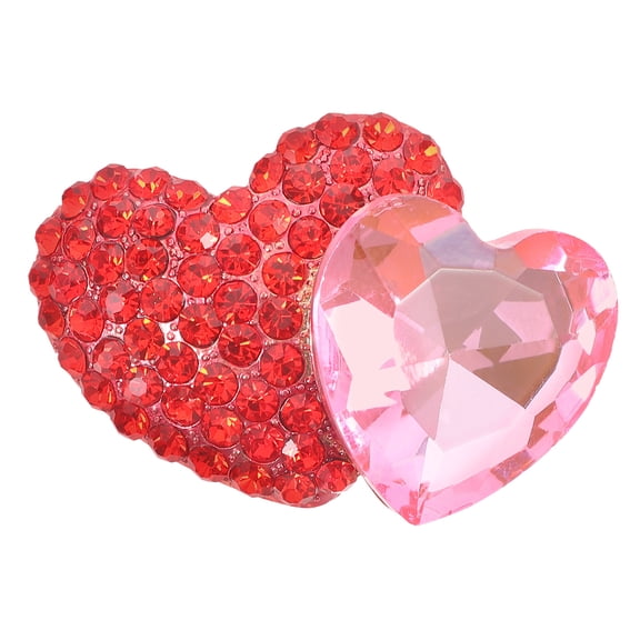 FRCOLOR Rhinestone Brooch Pin Love Heart Pin  Valentine's Day Heart Shaped Brooch Jewelry