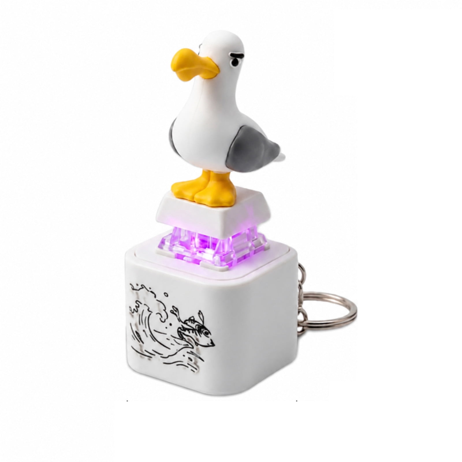 Seagull “MINE!” Talking Keychain with Real Seagull Sound & Flashing LED Light, Portable Novelty, for Coworkers & Adults (1PC)