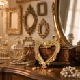 thumbnail image 4 of Vintage Gold Mini Picture Frames, Resin Ornate Photo Holders with Round Irregular Shapes, for Jewelry Cosmetic Display, Home Tabletop Decor, Wedding Favor Gift, 4 of 7