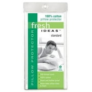 Fresh Ideas Cotton Zippered Pillow Protector, Standard