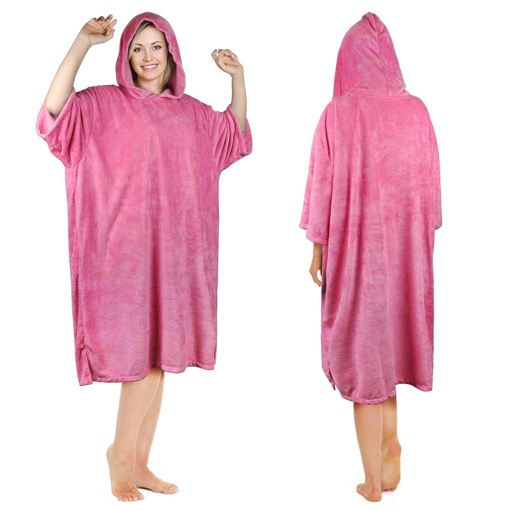 Catalonia Adults Hooded Surf Changing Poncho, Absorbent Beach Towel Wearable Robe for Women
