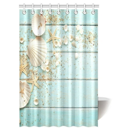 Mypop Seashells Decor Shower Curtain Seashells And Starfish With