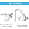 thumbnail image 4 of LinenLoon Adjustable Shower Head Arm with Flange,swivel shower arm adapter，6 Inch Shower Arm Extension, Bendable Shower Head Extension Pipe Arm for Fixed Bathroom Shower Head, 4 of 5